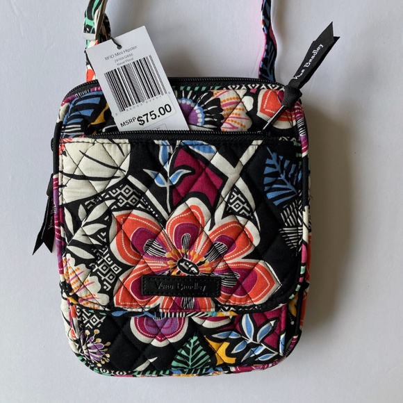 NWT Vera Bradley Kauai Floral RFID Mini Hipster Cross Body Flap Front Pockets - Picture 2 of 12